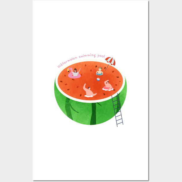 Watermelon swimming pool,Summer, playing in the water Wall Art by zzzozzo